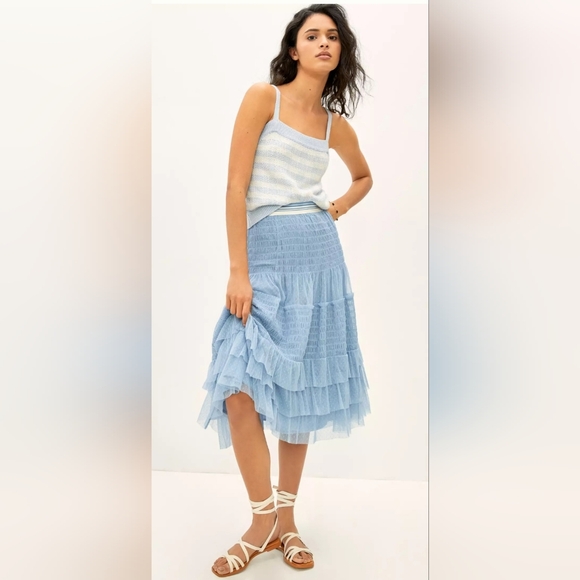 Maeve Blue Tulle Skirt Size Medium - Picture 7 of 7